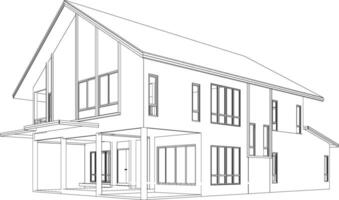 3D illustration of building project vector
