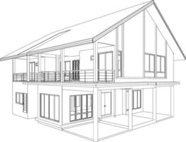 3D illustration of building project vector