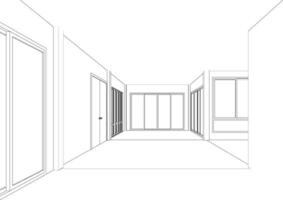 3D illustration of building project vector