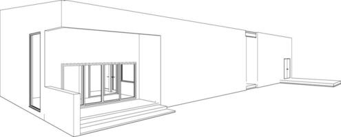 3D illustration of building project vector