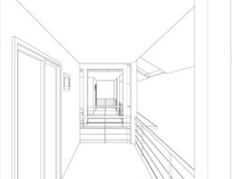 3D illustration of building project vector