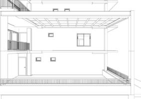 3D illustration of building project vector