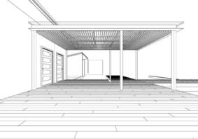 3D illustration of building project vector