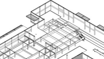 3D illustration of building project vector
