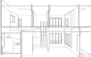 3D illustration of building project vector