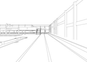 3D illustration of building project vector