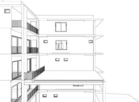 3D illustration of building project vector