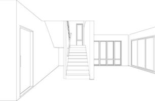 3D illustration of building project vector