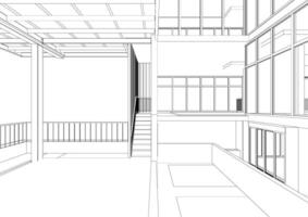 3D illustration of building project vector