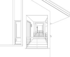 3D illustration of building project vector