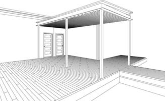 3D illustration of building project vector