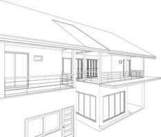 3D illustration of building project vector