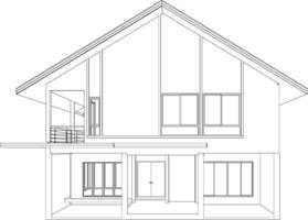 3D illustration of building project vector