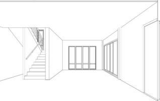 3D illustration of building project vector