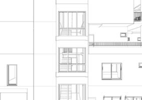 3D illustration of building project vector