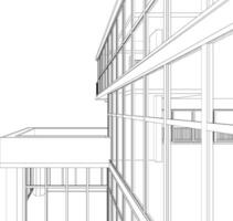 3D illustration of building project vector
