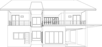 3D illustration of building project vector