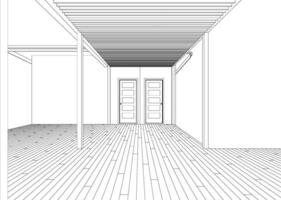 3D illustration of building project vector