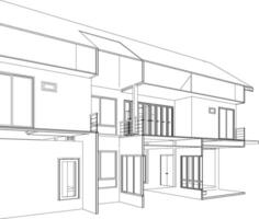 3D illustration of building project vector