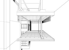 3D illustration of building project vector