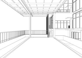 3D illustration of building project vector
