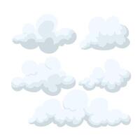 Simple Clouds Illustration Sticker Set vector