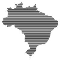 Brazil map with lined pattern vector