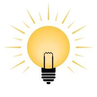 Light bulb with rays shine clip art vector