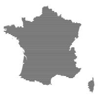 France map with lined pattern vector