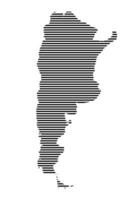 Argentina map with lined pattern vector