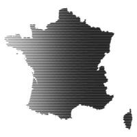 France map with a lined pattern vector