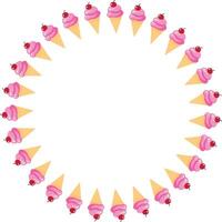 ice cream, illustration, for backgrounds and textures, frame, circle vector