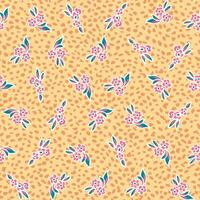 Small ditsy flower seamless pattern on abstract texture background vector