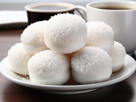 Mochi rice cake Japanese traditional snack food photo