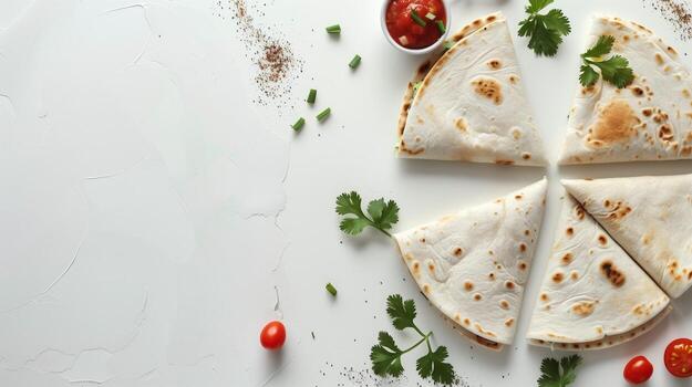 quesadillas mexicano comida pan plano tortilla envolver tradicional plato foto