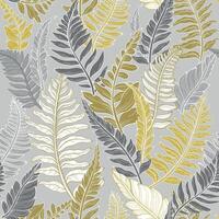 Seamless pattern of wild forest ferns, leaves vector