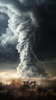 Lightening bolt flash energy power electricity on sky photo