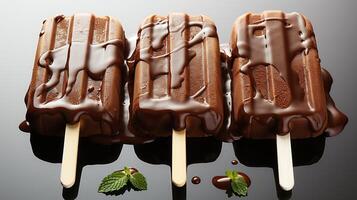Chocolate Popsicle ice stick dessert vegetable on summer time photo