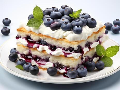 arándano pastel rebanada Pastelería dulce comida foto