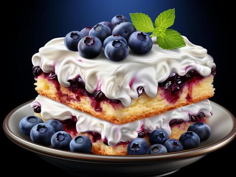 arándano pastel rebanada Pastelería dulce comida foto