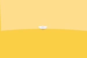 Paper boat survive. concept of Risk taker, threats or challenge to success, overcome difficulty or problem in crisis, determination or adversity vector