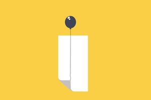 Curl corner of white paper on yellow background vector