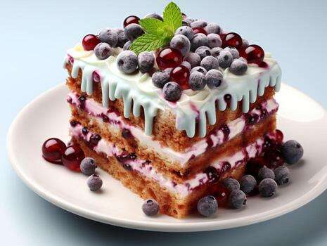 arándano pastel rebanada Pastelería dulce comida foto