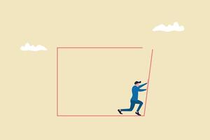 Businessman escape from trap. concept of escape from comfort zone, experience new challenge and break free for freedom vector