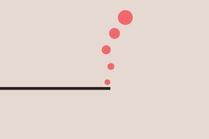 Red ball falling from the sky. Minimal style vector