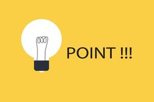 Lightbulb with word Point. Concept of idea, focus and innovation vector