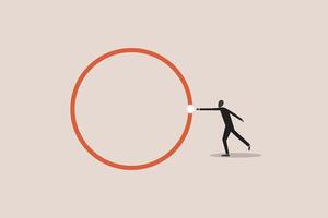 Businessman push the button. concept of strength, success, challenge and pressure vector