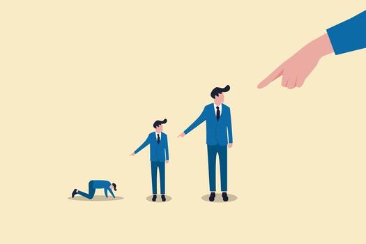 negocio líder laico el culpa a alguien. concepto negocio , culpa, calumnia, responsabilidad vector