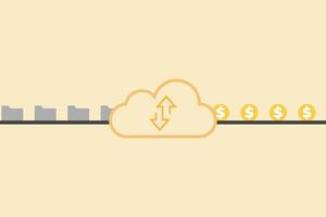 File upload in cloud and get the money. save time and money to set business strategy vector
