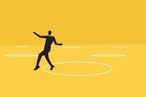 Businessman escape from trap. concept of escape from comfort zone, experience new challenge and break free for freedom vector